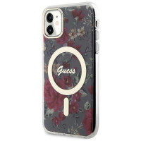 Guess GUHMN61HCFWSA iPhone 11 / Xr 6.1" green/khaki hardcase Flower MagSafe