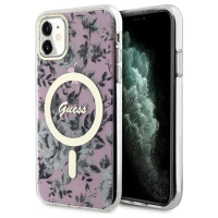 Guess GUHMN61HCFWSP iPhone 11 / Xr 6.1" pink/pink hardcase Flower MagSafe