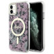 Guess GUHMN61HCFWSP iPhone 11 / Xr 6.1" pink/pink hardcase Flower MagSafe