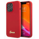 Guess GUHCP13XLSLMGRE iPhone 13 Pro Max 6.7" red/burgundy hard case Silicone Vintage Gold Logo