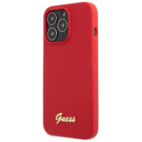 Guess GUHCP13XLSLMGRE iPhone 13 Pro Max 6.7" red/burgundy hard case Silicone Vintage Gold Logo