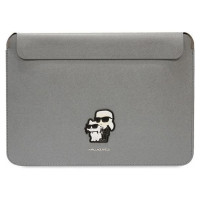 Karl Lagerfeld Saffiano Karl&Choupette case for a 14" laptop - silver