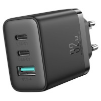 Joyroom JR-TCF10 fast charger 2x USB-C USB-A 32W - black