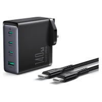 Joyroom GaN charger UK Joyroom JR-TCG05UK 140W 3x USB-C USB-A + USB-C / USB-C cable 240W 1.2m