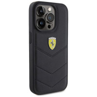 Ferrari Quilted Metal Logo case for iPhone 15 Pro - black