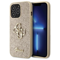 Guess GUHCP13LHG4SGD case for iPhone 13 Pro / 13 - gold Glitter Script Big 4G