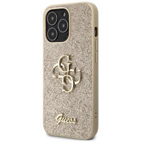 Guess GUHCP13LHG4SGD case for iPhone 13 Pro / 13 - gold Glitter Script Big 4G