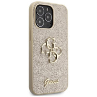 Guess GUHCP13LHG4SGD case for iPhone 13 Pro / 13 - gold Glitter Script Big 4G