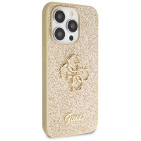 Guess GUHCP14LHG4SGD case for iPhone 14 Pro - gold Glitter Script Big 4G