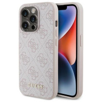 Guess 4G Metal Gold Logo case for iPhone 15 Pro - pink
