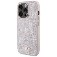Guess 4G Metal Gold Logo case for iPhone 15 Pro - pink