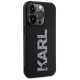 Karl Lagerfeld 3D Rubber Glitter Logo iPhone 15 Pro Case - Black