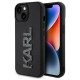 Karl Lagerfeld 3D Rubber Glitter Logo case for iPhone 15 - black