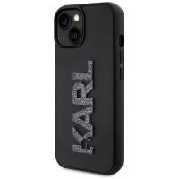 Karl Lagerfeld 3D Rubber Glitter Logo case for iPhone 15 - black