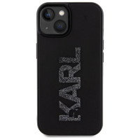 Karl Lagerfeld 3D Rubber Glitter Logo case for iPhone 15 - black