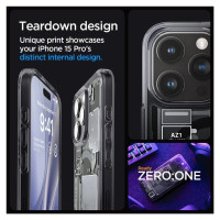 Spigen Ultra Hybrid Mag Case with MagSafe for iPhone 15 Pro - Dark Gray (Zero One Pattern)