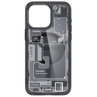 Spigen Ultra Hybrid Mag Case with MagSafe for iPhone 15 Pro - Dark Gray (Zero One Pattern)