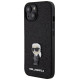 Karl Lagerfeld Fixed Glitter Ikonik Logo Metal Pin case for iPhone 15 - black