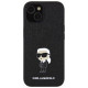 Karl Lagerfeld Fixed Glitter Ikonik Logo Metal Pin case for iPhone 15 - black