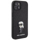 Karl Lagerfeld Fixed Glitter Ikonik Logo Metal Pin case for iPhone 15 - black