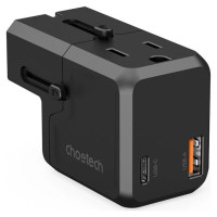 Choetech PD6038 USB-C USB-A PD 20W Travel Charger USA EU UK AU - Black