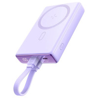 Joyroom Powerbank Joyroom JR-PBM01 magnetic 10000mAh 20W with stand + Lightning cable - USB-C - purple
