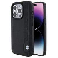 BMW Leather Blue Dots iPhone 15 Pro Max Case - Black