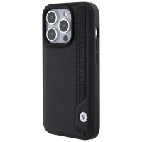 BMW Leather Blue Dots iPhone 15 Pro Max Case - Black