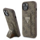 Guess Grip Stand 4G Triangle Strass case for iPhone 15 - brown