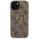 Guess Grip Stand 4G Triangle Strass case for iPhone 15 - brown