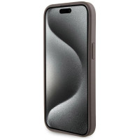 Guess Grip Stand 4G Triangle Strass case for iPhone 15 - brown