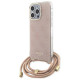 Guess Crossbody Cord 4G Print case for iPhone 15 Pro Max - pink
