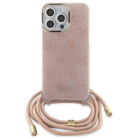 Guess Crossbody Cord 4G Print case for iPhone 15 Pro Max - pink
