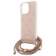 Guess Crossbody Cord 4G Print case for iPhone 15 Pro Max - pink