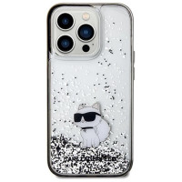 Karl Lagerfeld Liquid Glitter Choupette case for iPhone 14 Pro - transparent