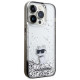 Karl Lagerfeld Liquid Glitter Choupette case for iPhone 14 Pro - transparent