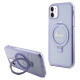Guess Ring Stand Script Glitter MagSafe case for iPhone 11 / Xr - purple