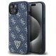Guess 4G Triangle Metal Logo case for iPhone 15 Plus / 14 Plus - blue