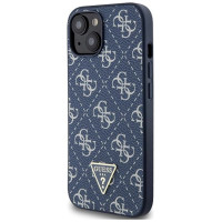 Guess 4G Triangle Metal Logo case for iPhone 15 Plus / 14 Plus - blue