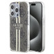 Guess IML 4G Gold Stripe case for iPhone 15 Pro Max - brown