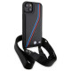 BMW M Edition Carbon Tricolor Lines & Strap case for iPhone 15 Plus / 14 Plus - black