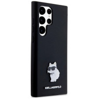 Karl Lagerfeld Silicone Choupette Metal Pin case for Samsung Galaxy S23 Ultra - black