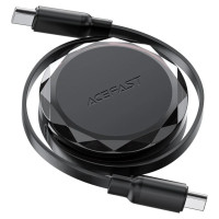 Acefast C13-03 USB-C - USB-C 60W Cable Retractable - Black