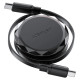 Acefast C13-03 USB-C - USB-C 60W Cable Retractable - Black