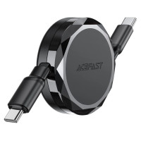 Acefast C13-03 USB-C - USB-C 60W Cable Retractable - Black