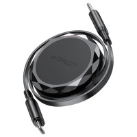 Acefast C13-03 USB-C - USB-C 60W Cable Retractable - Black