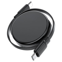 Acefast C13-03 USB-C - USB-C 60W Cable Retractable - Black