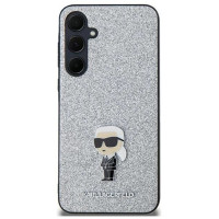 Karl Lagerfeld Fixed Glitter Ikonik Logo Metal Pin case for Samsung Galaxy A35 - silver