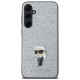 Karl Lagerfeld Fixed Glitter Ikonik Logo Metal Pin case for Samsung Galaxy A35 - silver