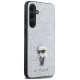Karl Lagerfeld Fixed Glitter Ikonik Logo Metal Pin case for Samsung Galaxy A35 - silver